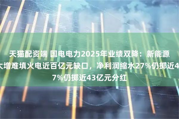 天猫配资端 国电电力2025年业绩双降：新能源发电逆势大增难填火电近百亿元缺口，净利润缩水27%仍掷近43亿元分红