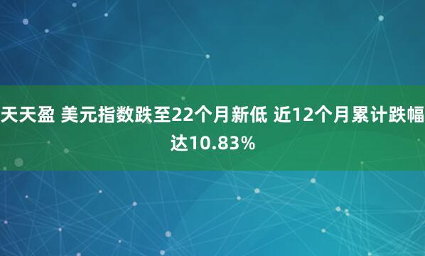 天天盈 美元指数跌至22个月新低 近12个月累计跌幅达10.83%
